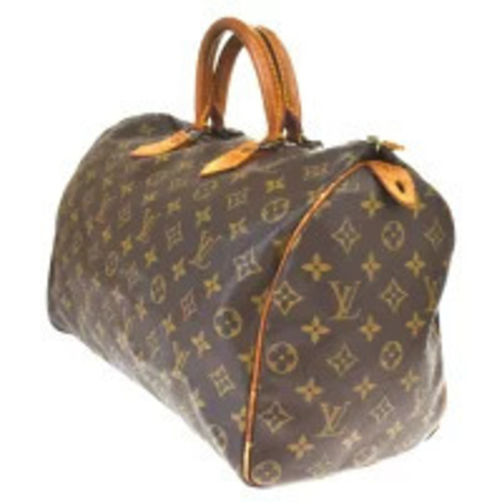 Louis Vuitton Leather Speedy Handbag Boston Monogram Brown